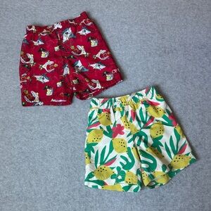 Hanna Andersson Boys 4T Swimming Trunks Lemons With OP Swim Shorts Red Sharks